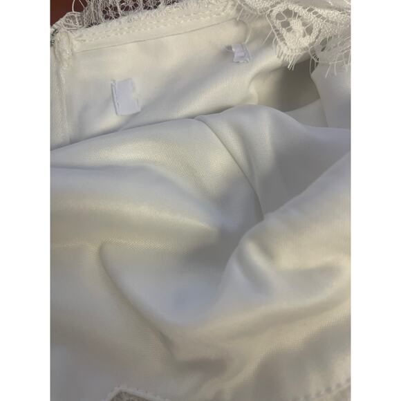 LULU'S SZ S White Dance All Evening Halter Lace Bridal Formal Maxi Dress NWT 0b6 - Picture 8 of 10